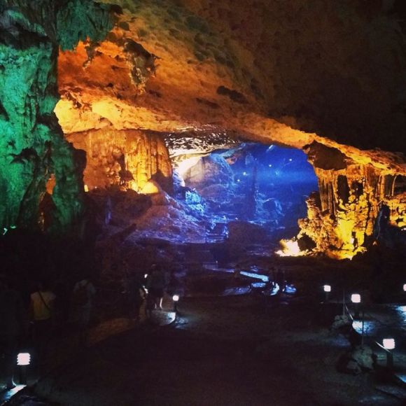 Gorgeous lighting inside Surprise Cave.